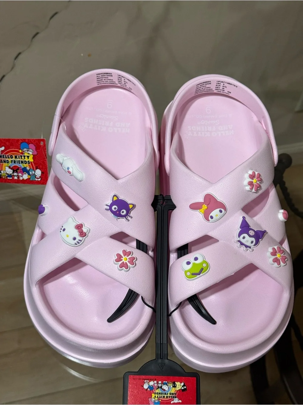 Sanrio Pink Woman Platform Slide Sandals with Character Charms